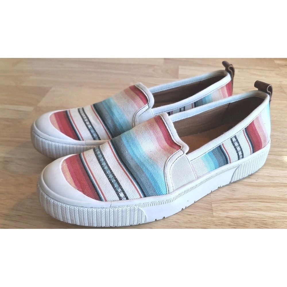 Zodiac Ciara Women's Multicolor Canvas Platform Slip On Casual Sneakers 7.5